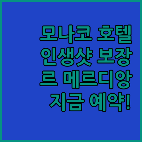 모나코 해변 호텔 끝판왕! 르 메르디