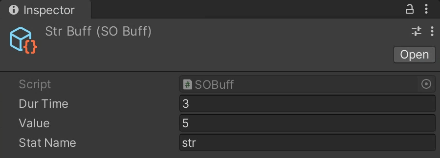 ScriptableObject 에셋 설정-StrBuff