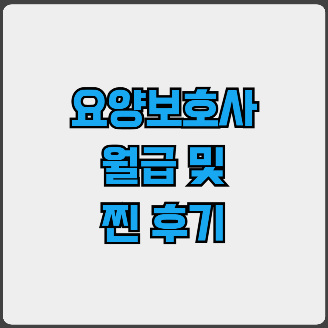 요양보호사 찐후기