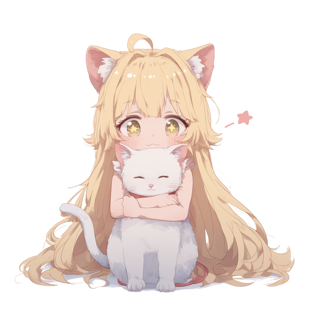 SD character and cat