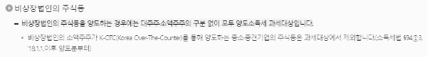 비상장법인 주식 등