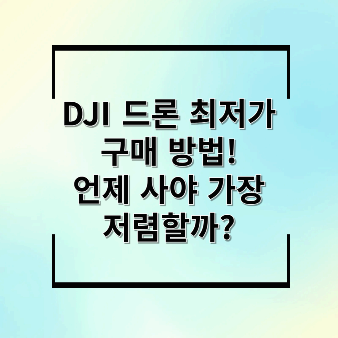 DJI 드론 최저가 구매 방법! 언제 사야 가장 저렴할까?