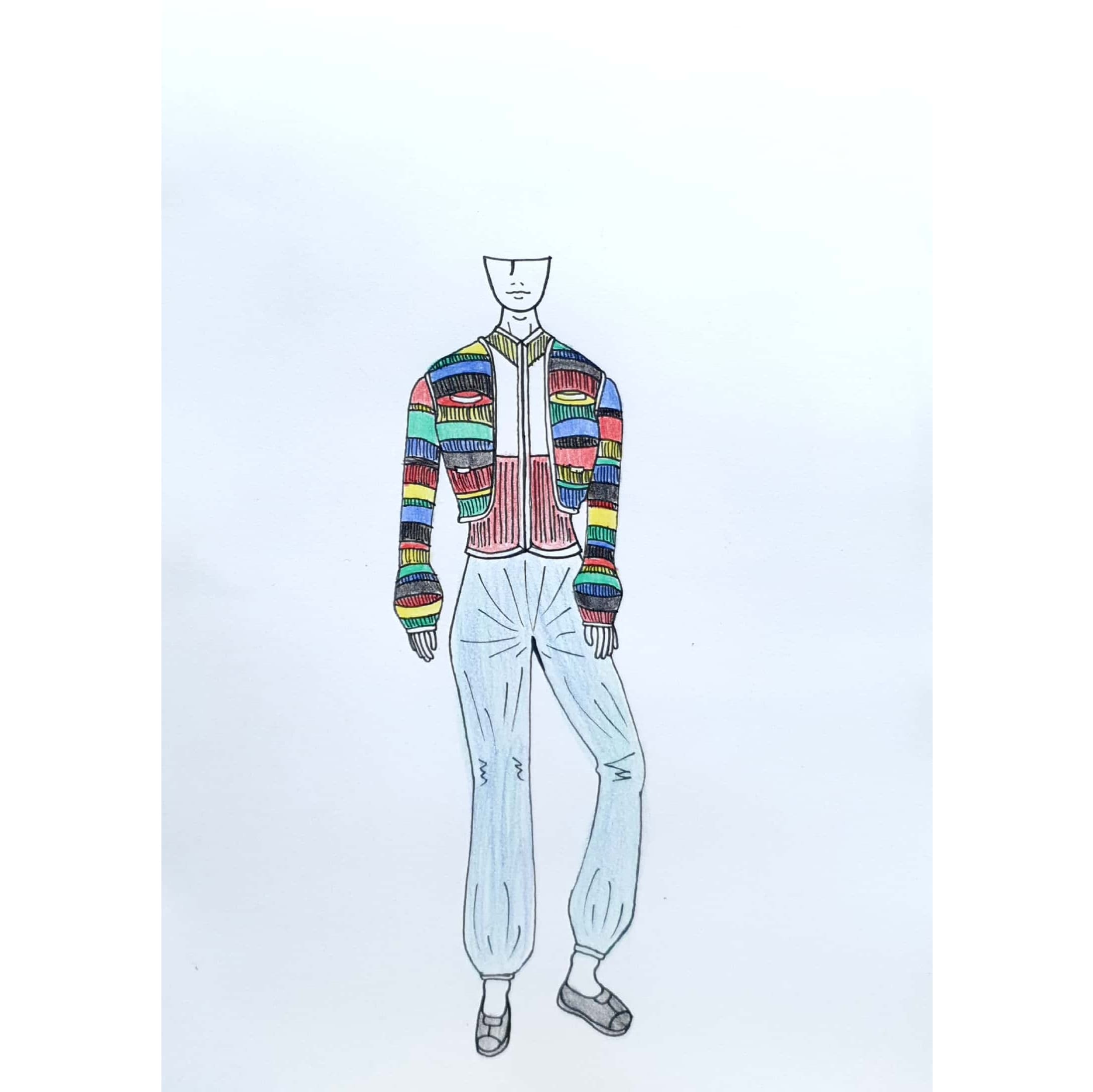  색동저고리를 걸친 사람