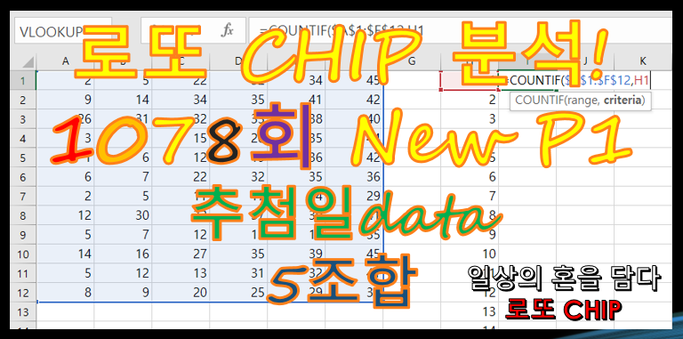  로또 1078회 예상번호 5조합 (추첨일 data)