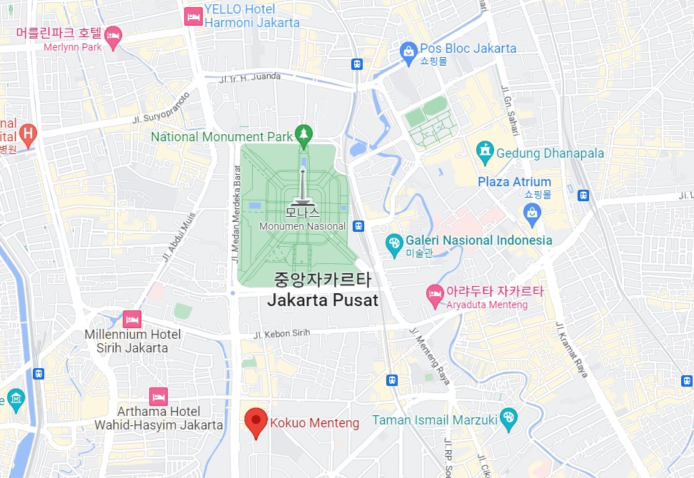 인도네시아 자카르타 관광 마사지 전문점 Kokuo Menteng 위치