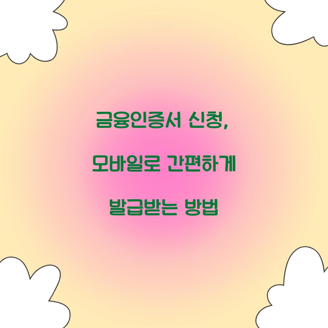 금융인증서 신청