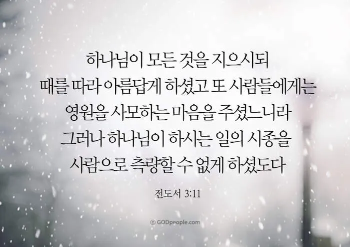 전도서 3장 모든일의 때 성경 해석_3