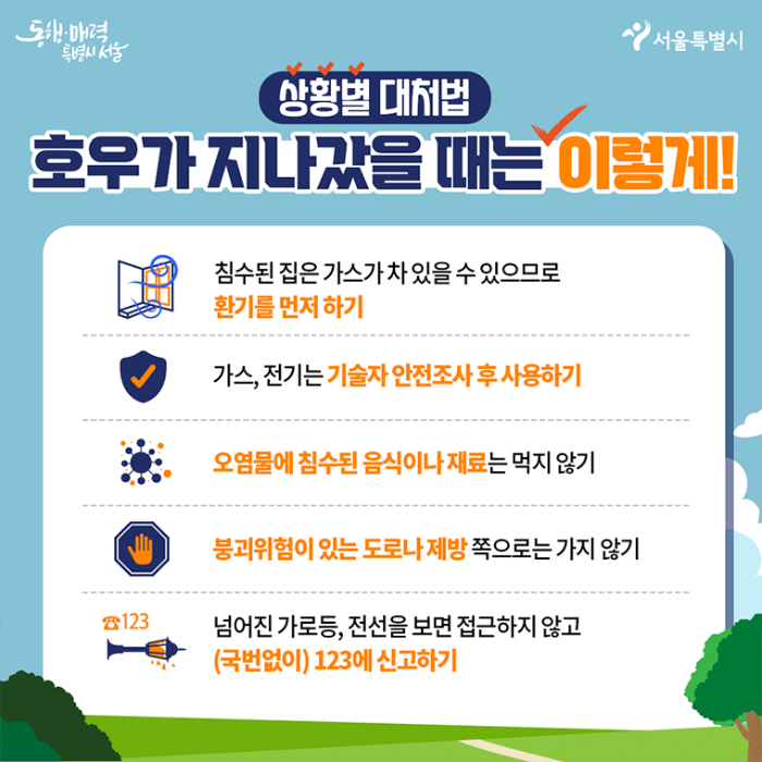 서울시 호우 이후 대처법