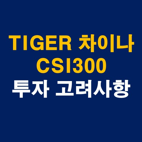 [중국주식 ETF] TIGER 차이나CSI300 소개 및 투자 고려사항 (구성종목)_썸네일