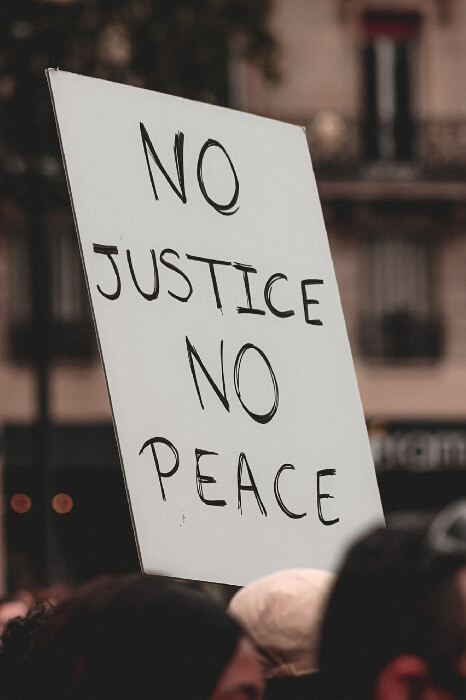 no-justice-no-peace-플래카드
