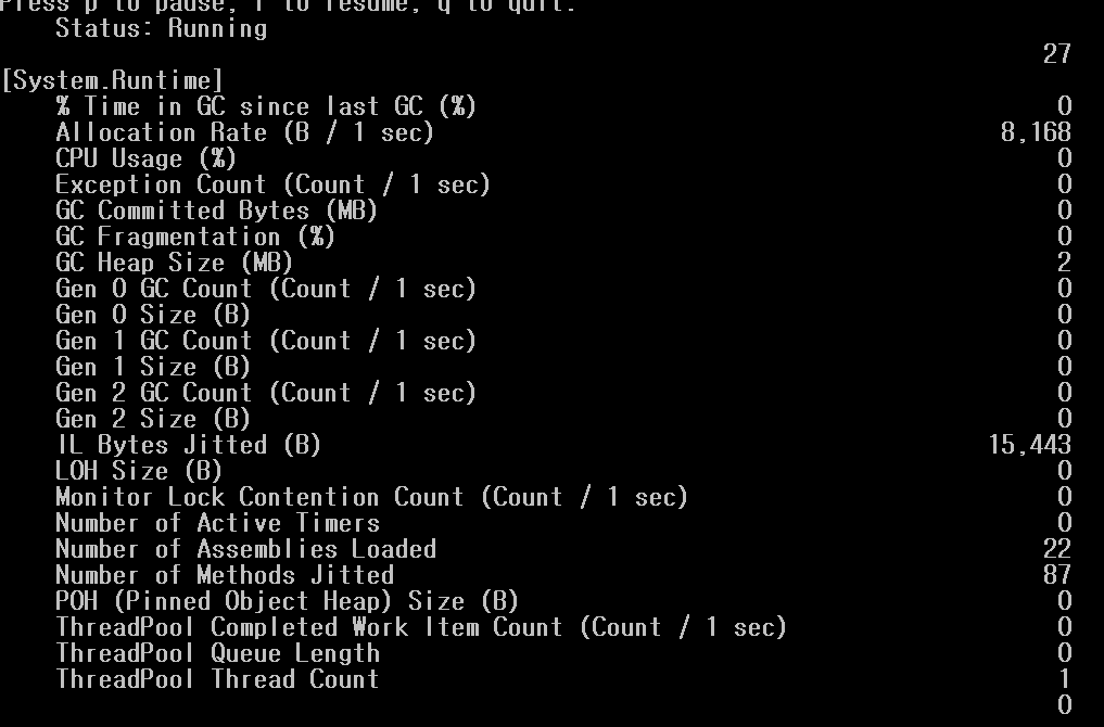 [C#/Metric] 매트릭 수집 ( dotnet-counters )