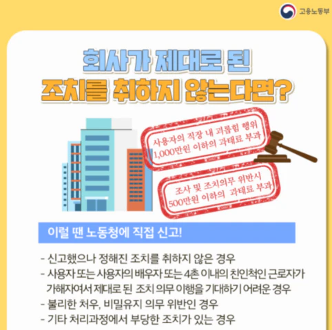 회사에서 적극적이지 않으면 노동청에 신고하기