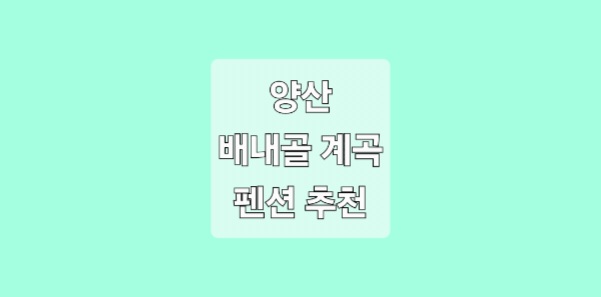 양산 배내골 계곡 근처 펜션