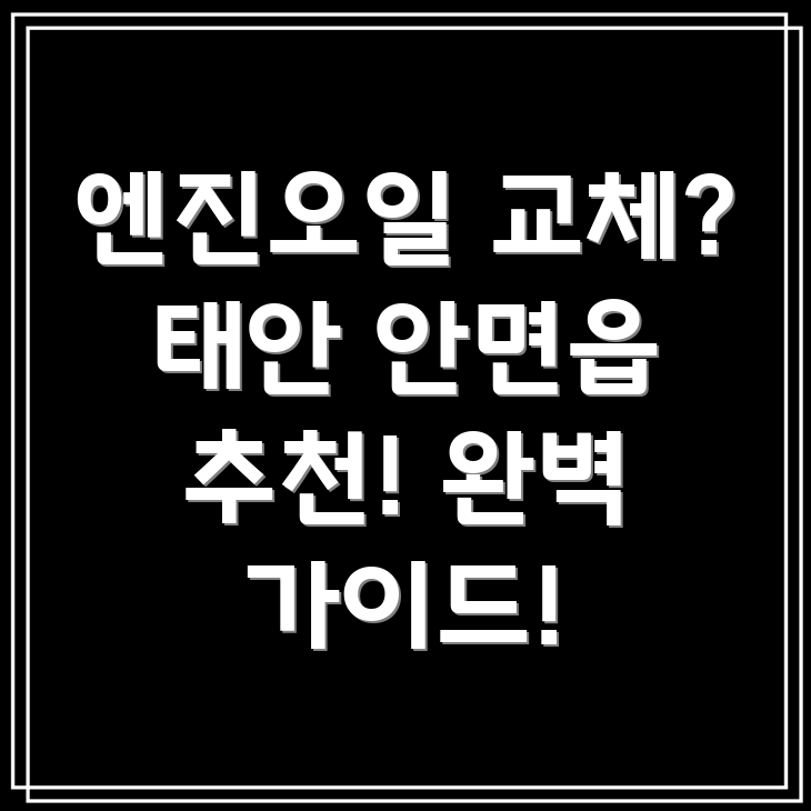 태안 안면읍 엔진오일 교체