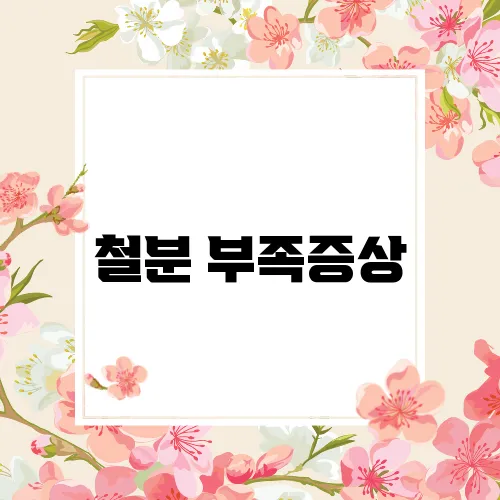 철분 부족증상