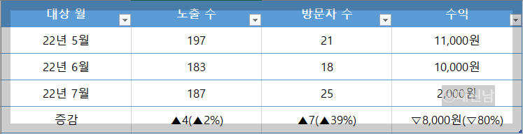 카카오뷰 수익 8월 하락, 6월, 7월, 8월 카카오뷰 수익인증, 분석