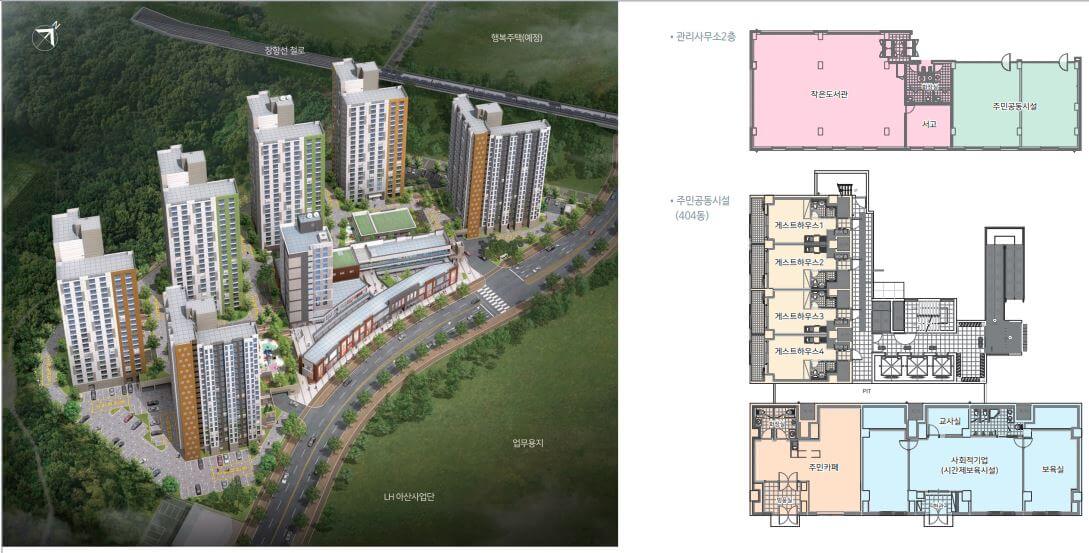 아산배방LH4단지 단지조감도 및 커뮤니티