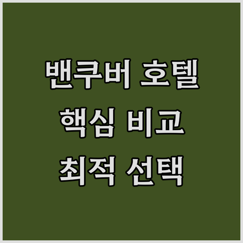 밴쿠버 호텔 추천 위치, 서비스, 편