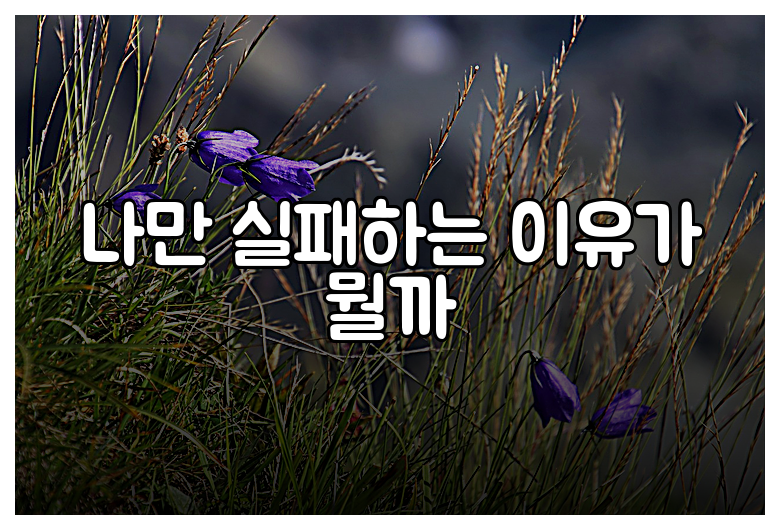 나만 실패하는 이유가 뭘까