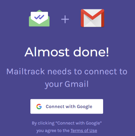 메일트랙 구글 로그인 화면