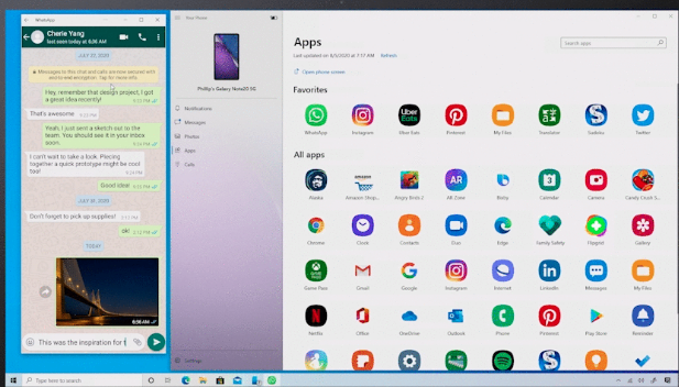윈도우10 안드로이드 앱 실행 화면 (출처:MS 블로그)