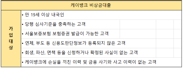 케이뱅크 비상금대출