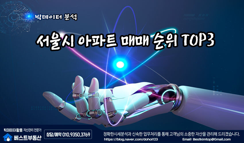  서울시 매매거래량 TOP3 아파트 분석-1탄 !!!