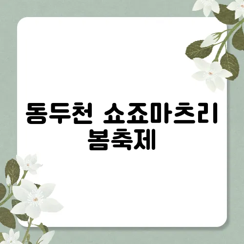 동두천 쇼죠마츠리 봄축제