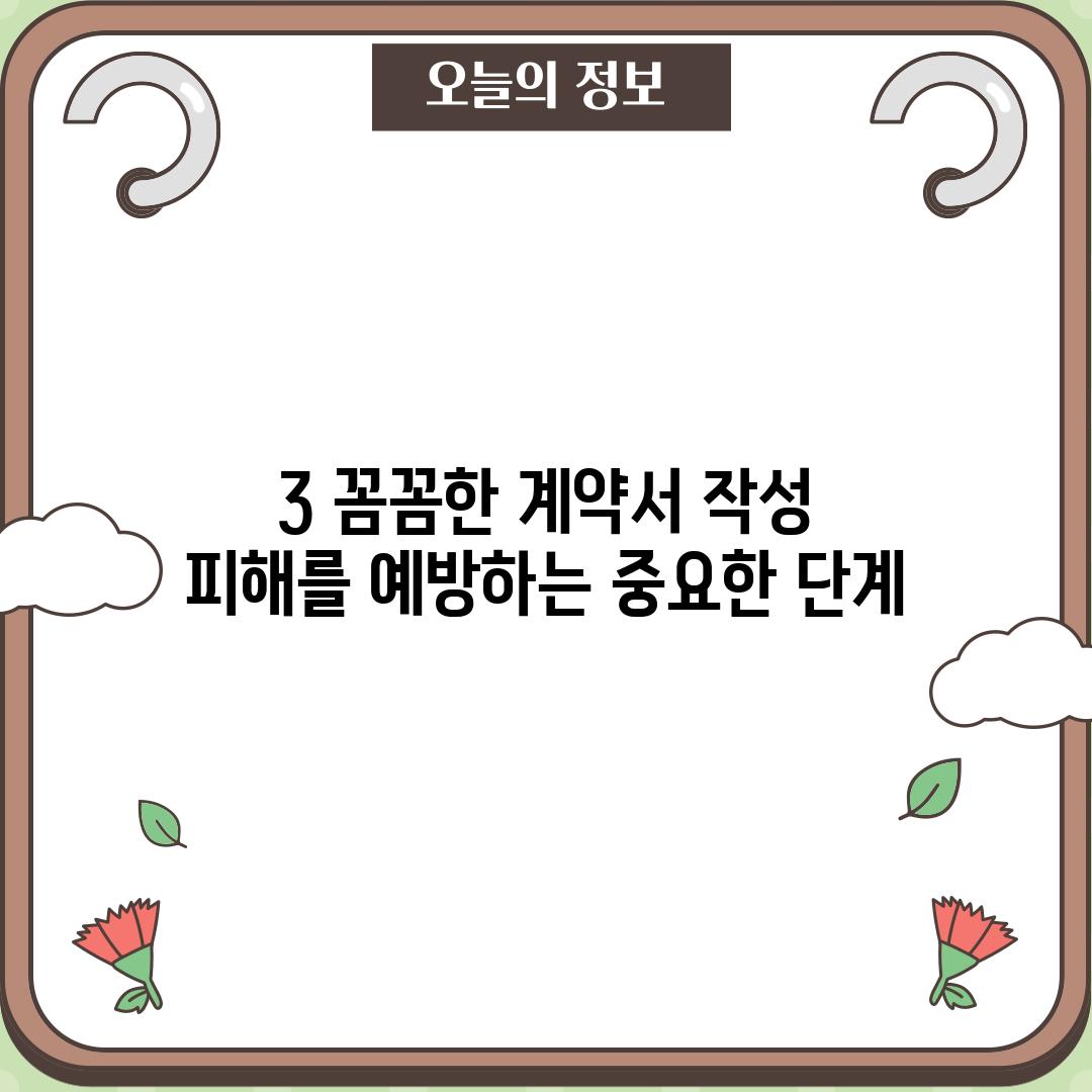 3. 꼼꼼한 계약서 작성:  피해를 예방하는 중요한 단계!