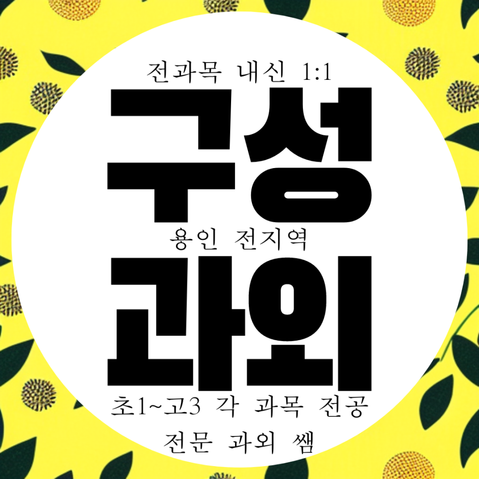  용인 구성 영어과외 과학 마북동 중등 고등 수학과외 집중도향상
