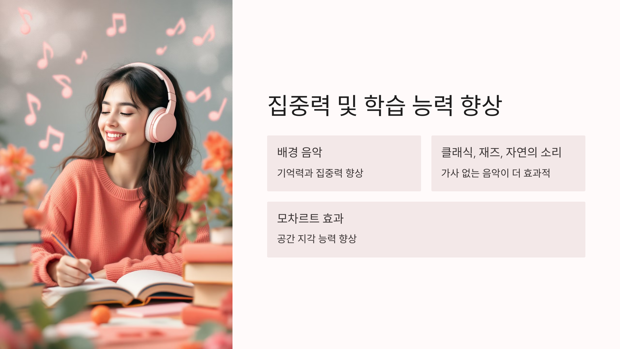 집중력 및 학습 능력 향상되는 사진