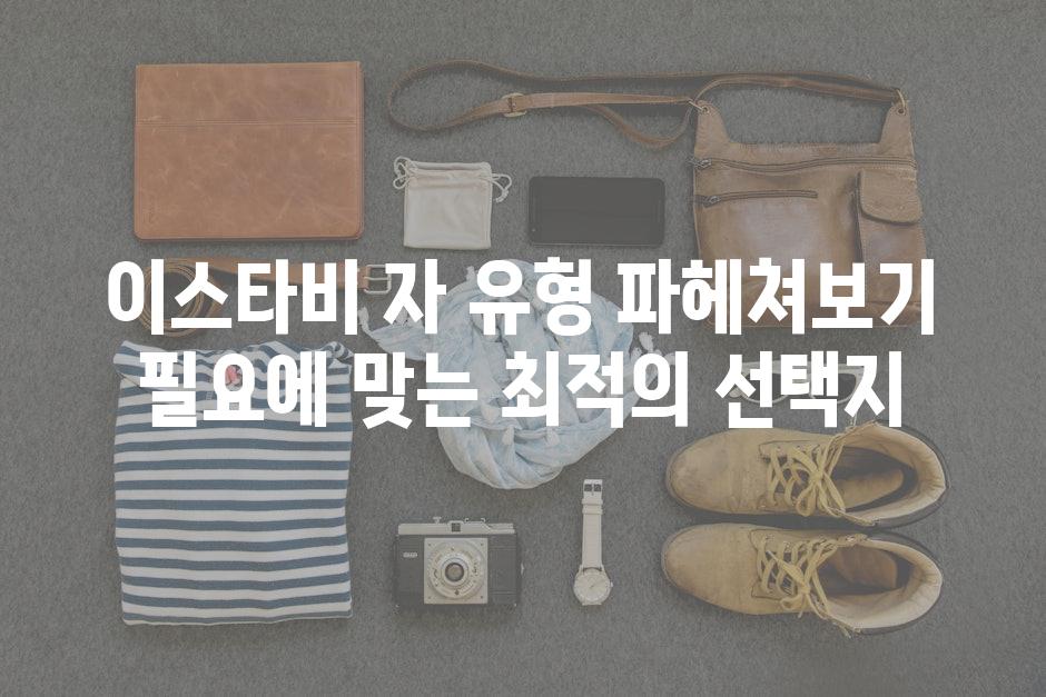 이스타비 자 유형 파헤쳐보기 필요에 맞는 최적의 선택지