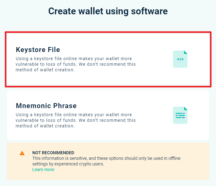 Create wallet using software