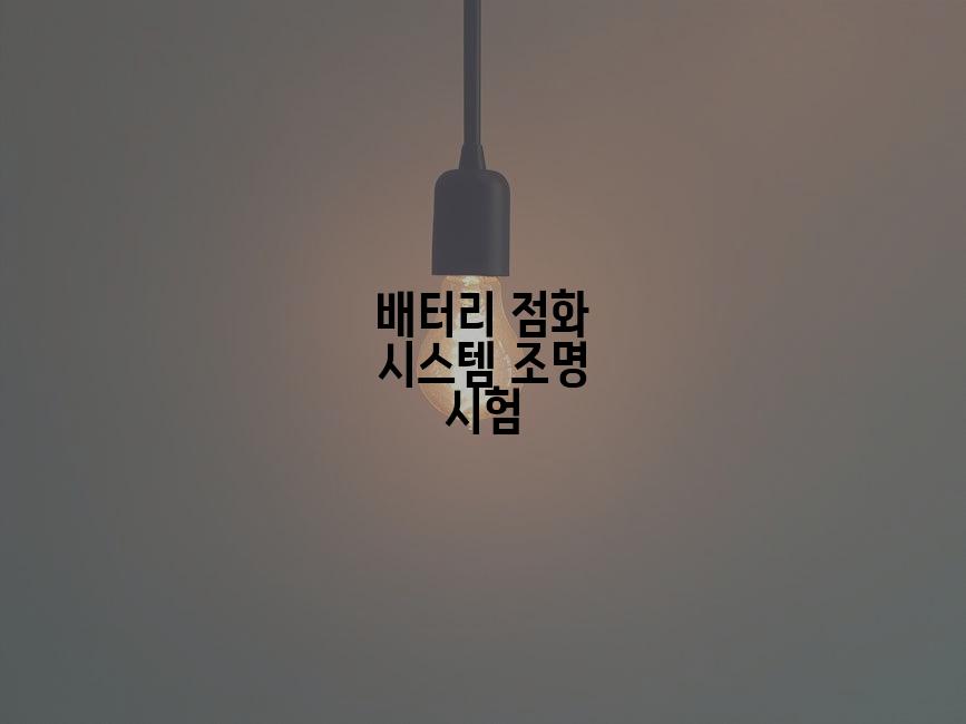 배터리 점화 시스템 조명 시험