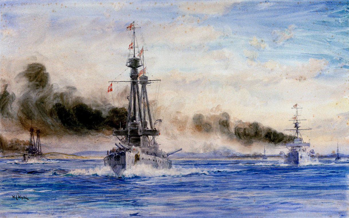 포클랜드 해전 동양함대를 추격하는 인빈시블 전함과 인플렉서블 전함