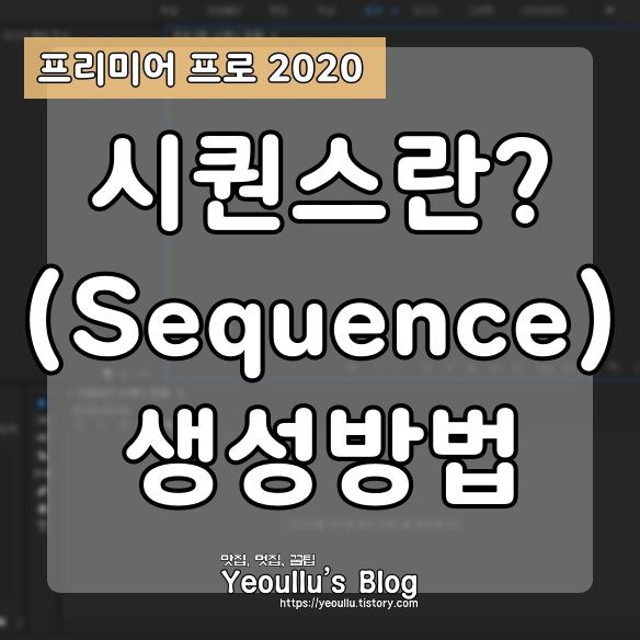  [프리미어 프로 2020] 시퀀스 설정 방법