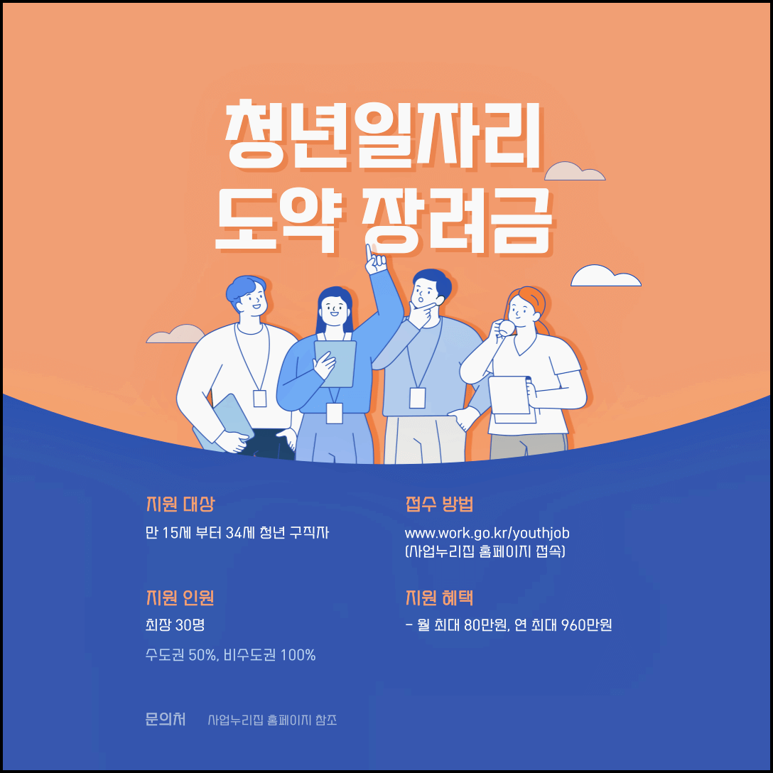  청년일자리도약장려금 지원대상, 조건, 신청방법 알아봅시다!
