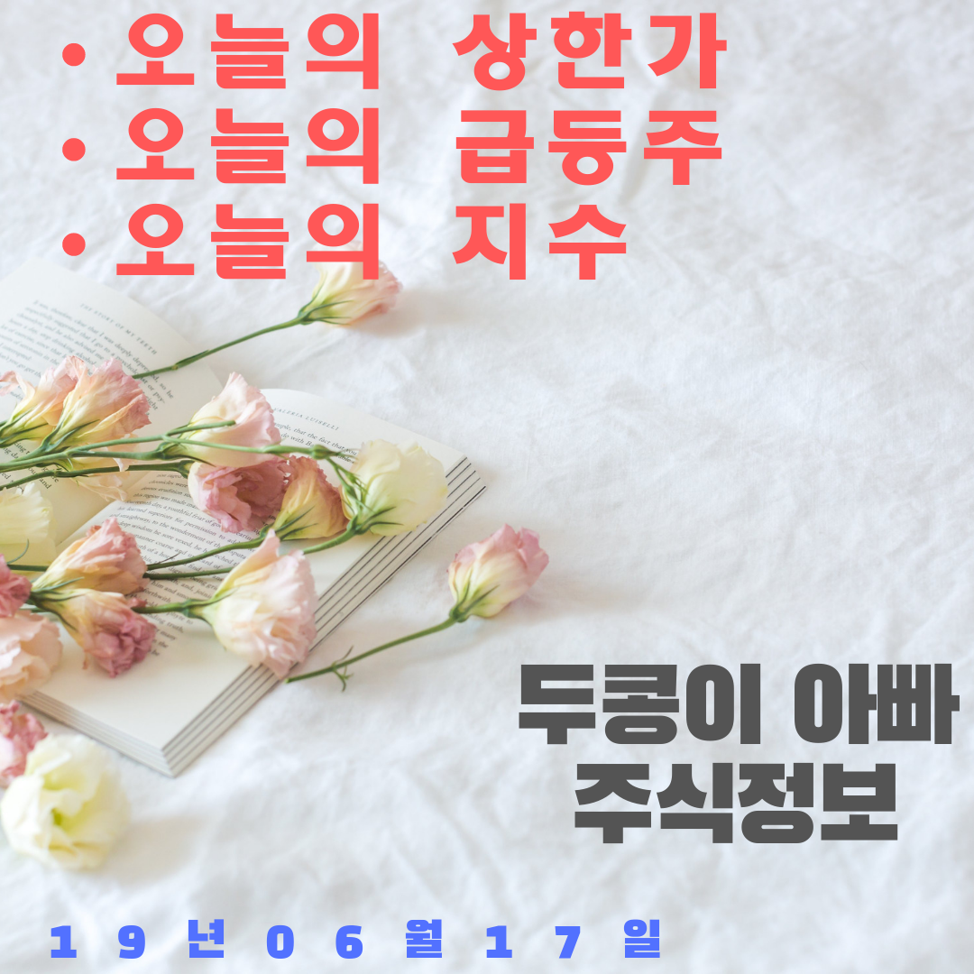  19년06월17일 급등주,지수차트