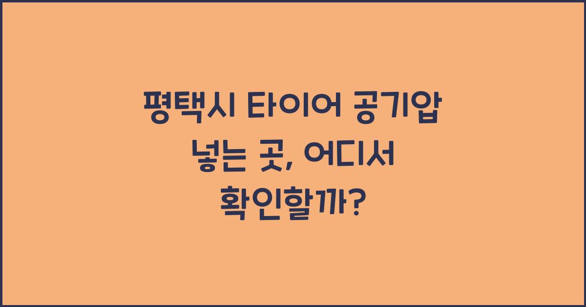 평택시 타이어 공기압 넣는 곳