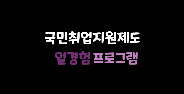  국민취업지원제도 정리 (일경험 프로그램)