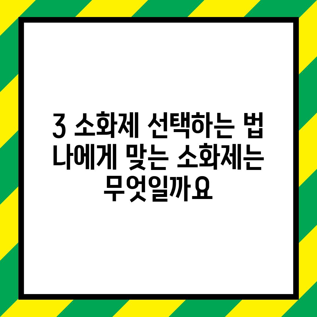 3. 소화제 선택하는 법: 나에게 맞는 소화제는 무엇일까요?