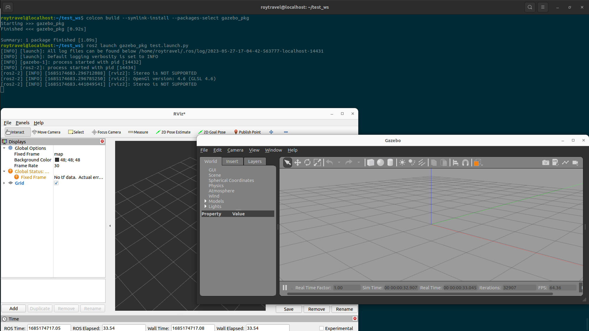ROS2 launch 파일로 Gazebo와 Rviz2 실행하기 For a better world