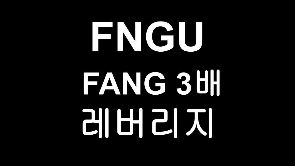  FNGU - FANG 3배 레버리지 투자 전 알고가야 할 사항