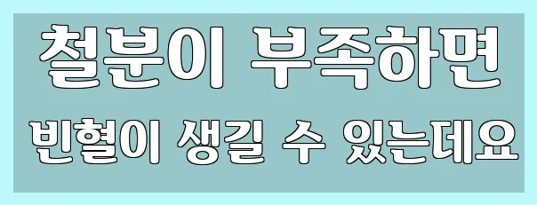  철분이 부족하면 빈혈이 생길 수 있는데요