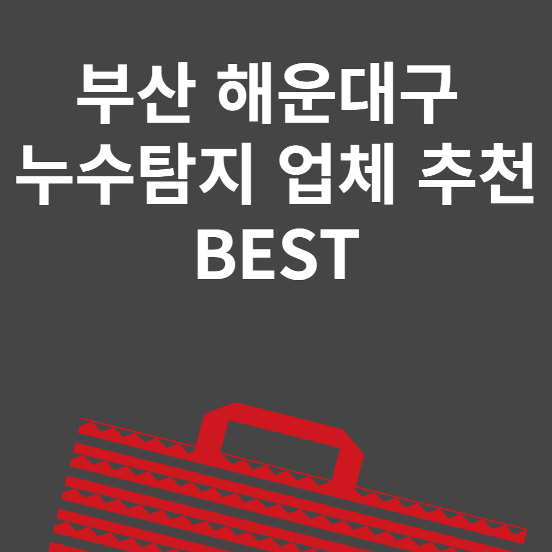 부산 해운대구 누수탐지 업체 추천 Best5ㅣ비용ㅣ누수 보험 블로그 썸내일 사진