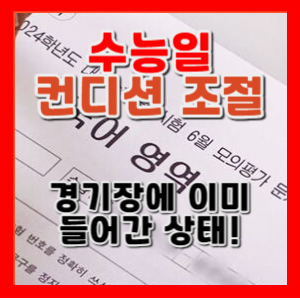 수능일컨디션조절