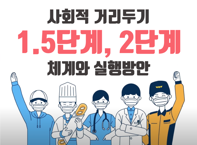 사회적 거리두기 1.5단계/2단계 체계와 실행방안