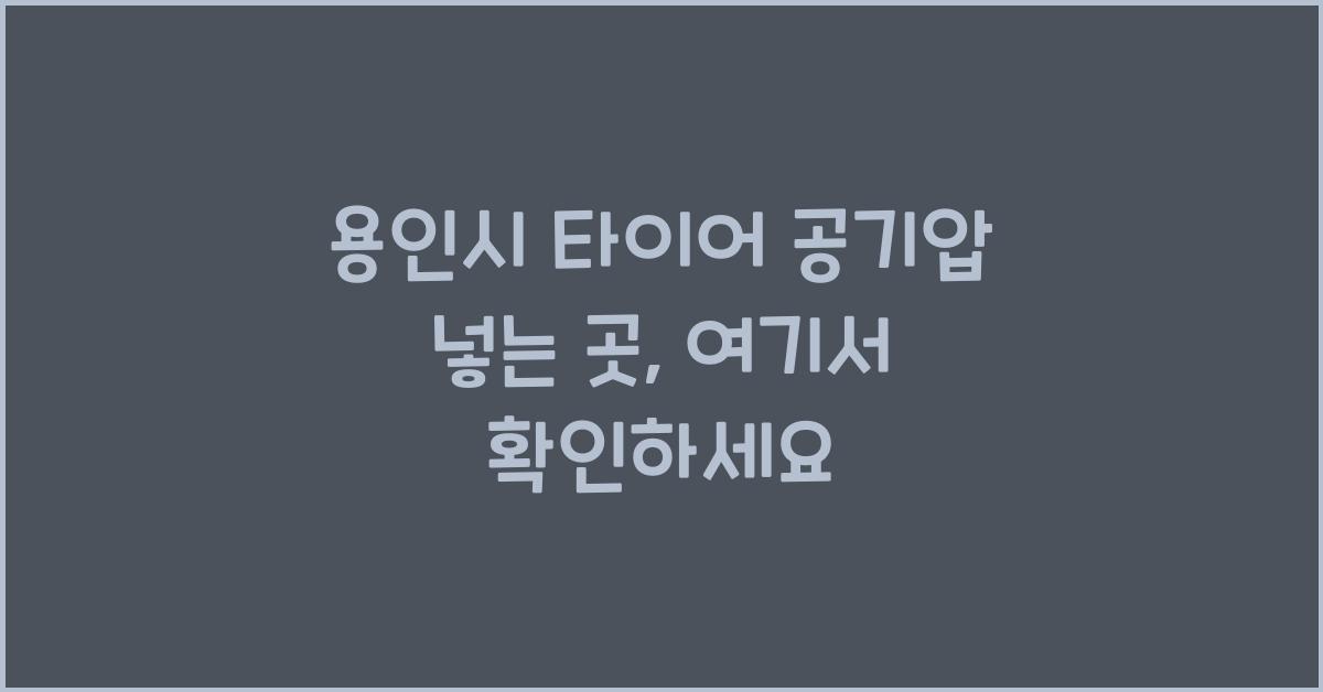 용인시 타이어 공기압 넣는 곳