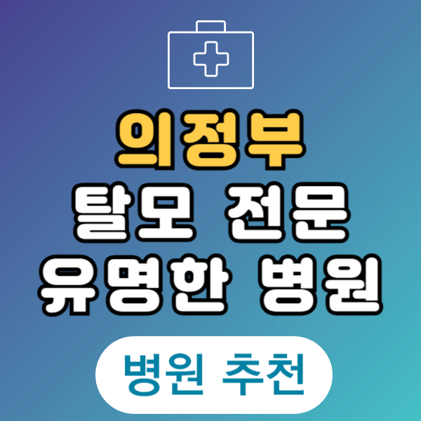 의정부 탈모 전문 병원 두피 탈모관리 잘하는 곳 추천 List
