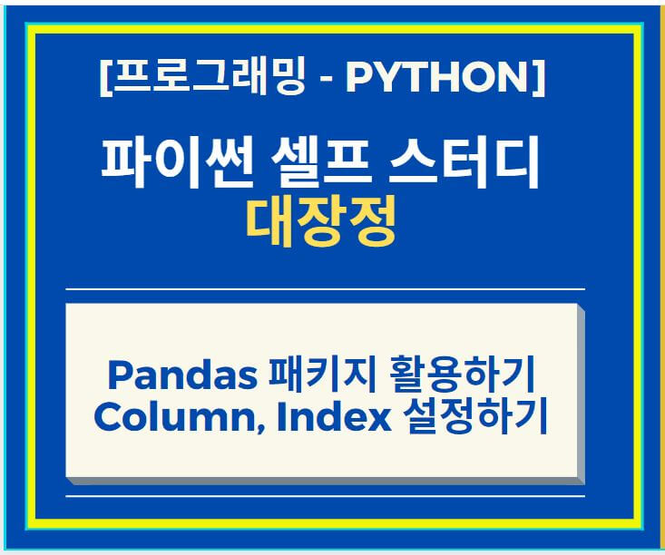  Python Pandas DataFrame Column과 Index 설정하는 방법